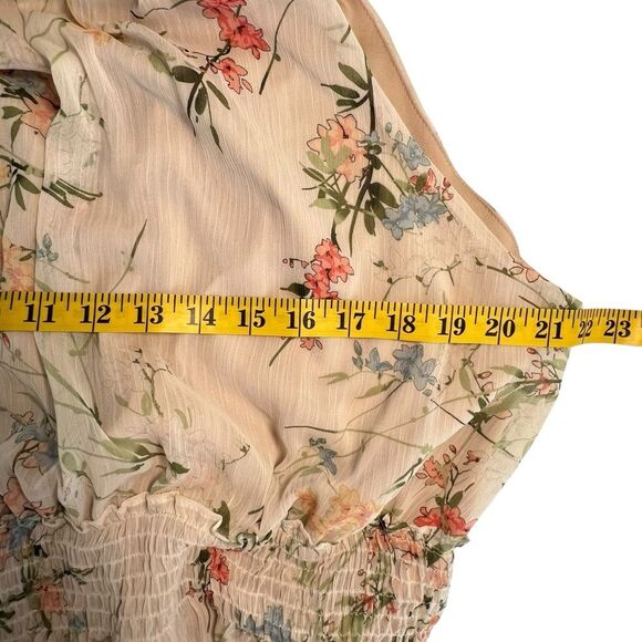 Taylor Women's Floral Tiered Halter Maxi Dress Size 16W Smocked Cottage Boho - Picture 6 of 9